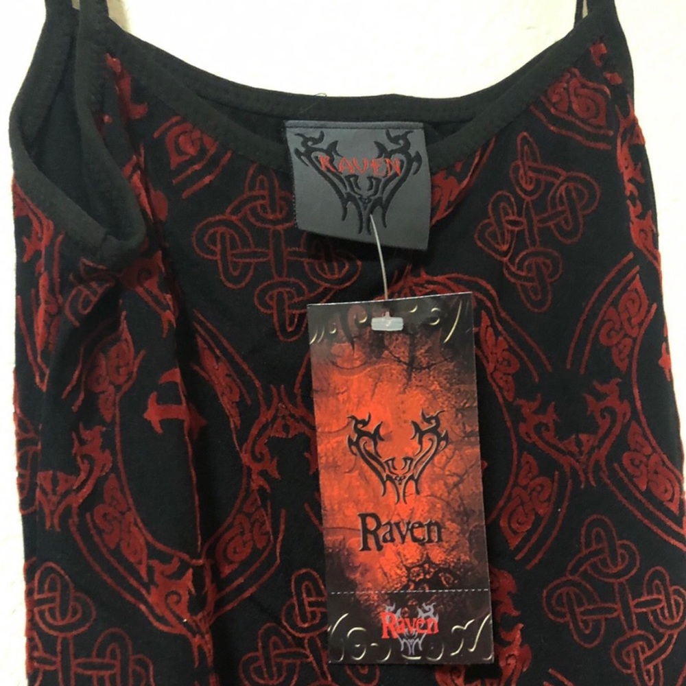 RARE DEADSTOCK Raven Goth Red Tank Top ( gothic )